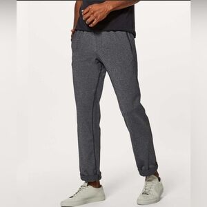 Lululemon Men Size L Discipline Pants Luon Heathered Gray Black Sweatpants Gym